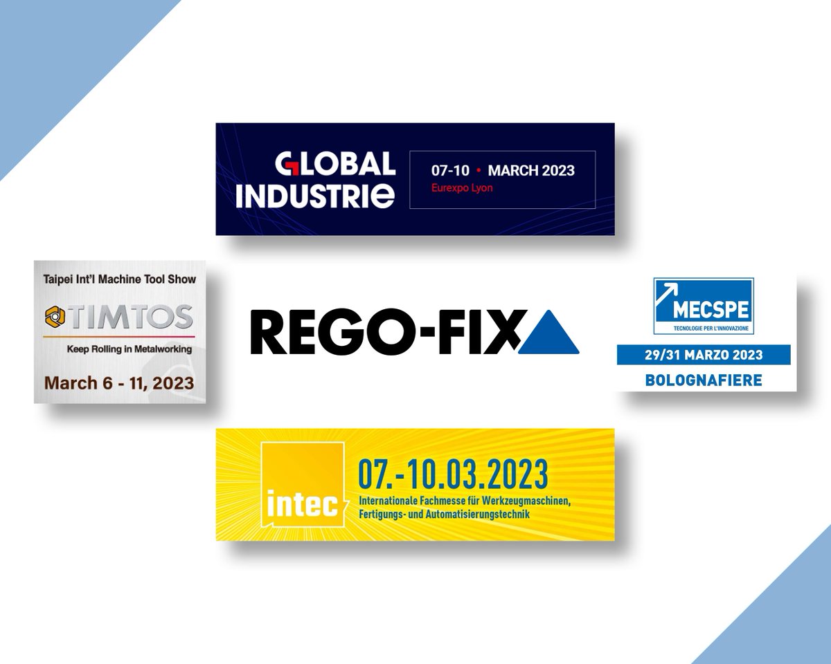 regofix_group's tweet photo. It’s showtime for REGO-FIX enthusiast around the Globe to discover the latest superior #toolholding solutions in March!

Meet us on following exhibitions #mecspe #timtos #intec #grindtec #industrielyon https://t.co/GcBI8yZ116