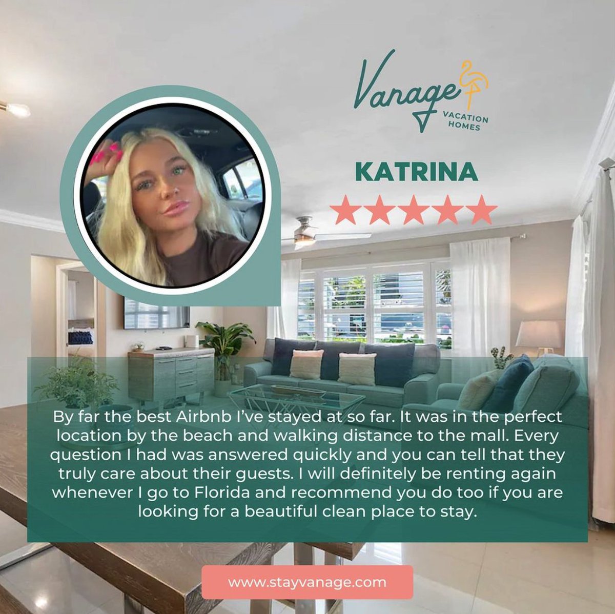 🔶 Thank you for your positive review, Katrina.
.
.
.
#gustreview #guesttestimonial #Floridavacation #Floridavacationrental #AirBnbexperience #homedecor #interiordesign #hometour #realestateinvesting #business