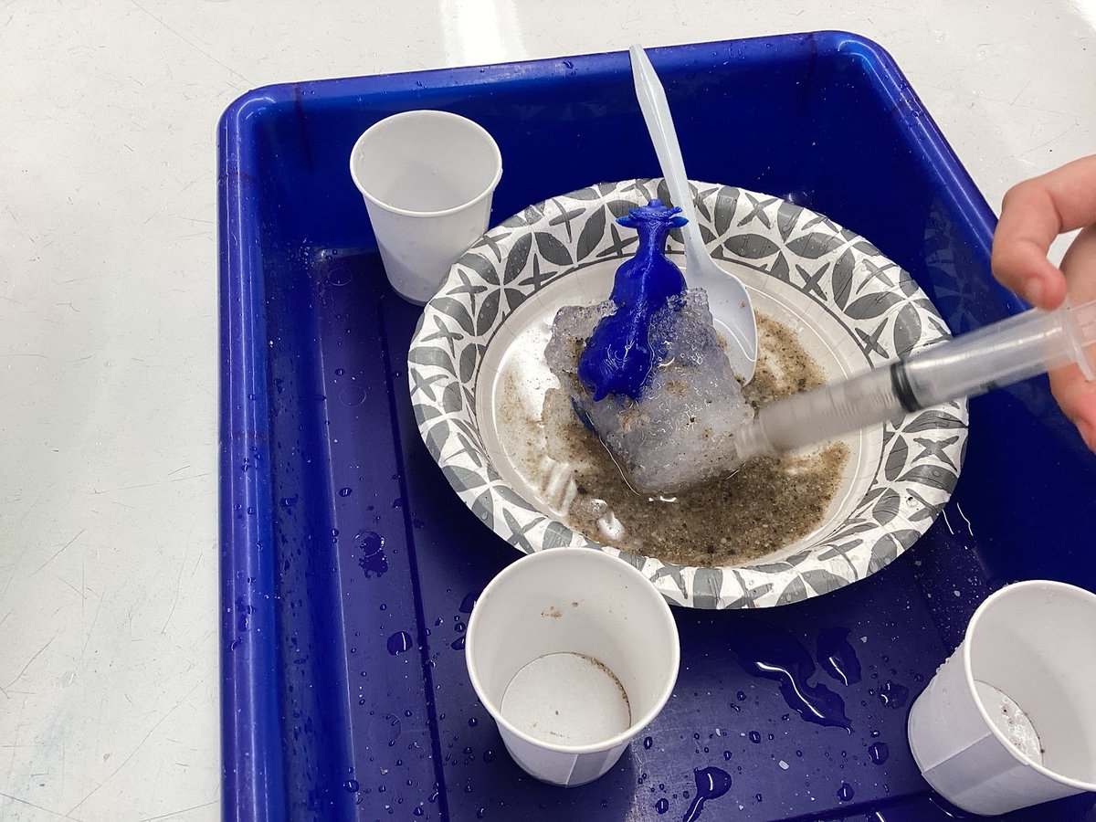 JKSTEAMLAB's tweet image. Paul Bunyan sent a letter to our 2nd graders asking for their help!  Babe the Blue Ox got trapped in ice and needed our students&apos; science skills to help break Babe free of the ice.  Salt, sand, water, and friction all helped to save the day!
@BataviaJK
