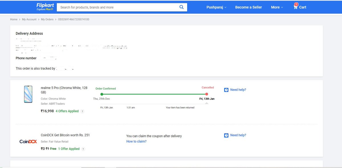pushparajkumar5's tweet photo. Order cancelled but not refund till today
1. Order Id : OD426996140496661100
2. Order Id : OD326914667235074100
@Flipkart @flipkartsupport @WorkAtFlipkart @FlipkartSellers @JagranNews @DainikBharat @TimesNow @PMOIndia @BJP4India @AmitShahOffice @aajtak @the_hindu @DainikBhaskar https://t.co/Zo1ww7SyOz