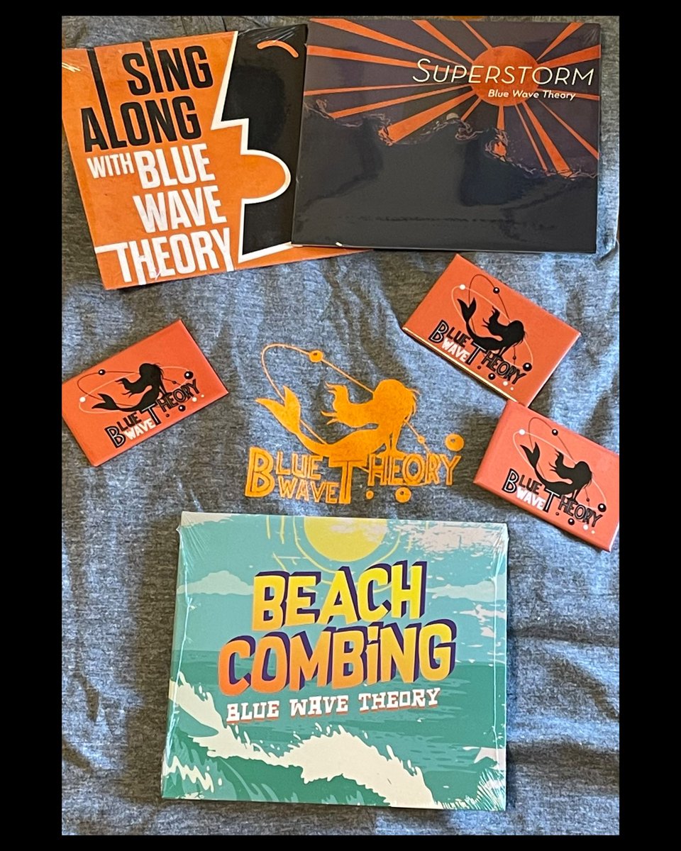 Got another sick package in the mail today! <a href="/bluewavetheory/">Blue Wave Theory</a>’s awesome albums and merch will be available in person on March 26th at the Pacifica Rock &amp; Roll Flea Market! Get down here early so you don’t miss your chance to get 1 or all. Please give them a like, follow, and share!