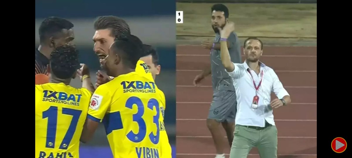 iamg810's tweet photo. When everyone pulls out a @msdhoni 

#Yellow is Fever 
#Yellove is pride
 #YennumYellow 

#KeralaBlasters #Manjappada #ISL https://t.co/jXOhAuTC0g
