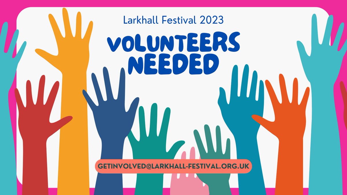 Without enough volunteers, the Festival is in danger of being restricted or not coming back next year, so step up to keep it going!

The roles are many and varied. There is no minimum commitment!

Please send your details to getinvolved@larkhall-festival.org.uk.