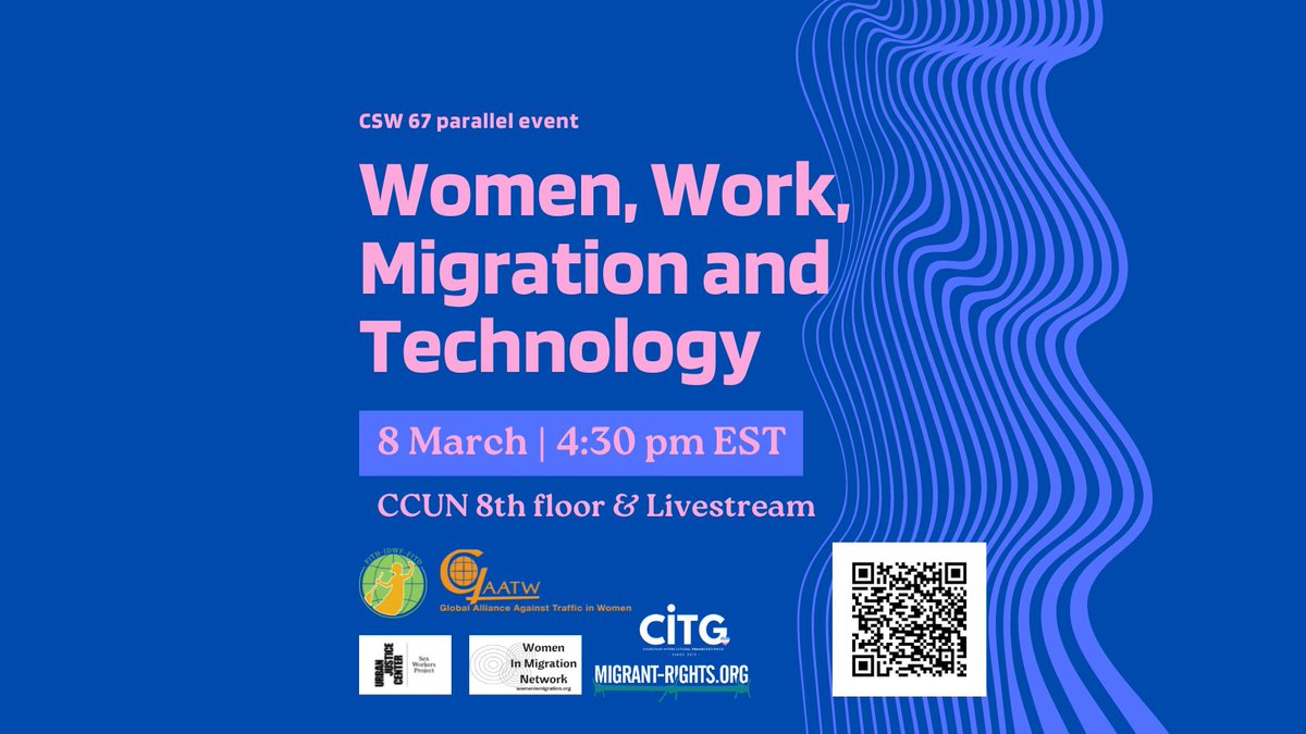 JOIN US to hear directly from women migrant workers, labor rights organizers, & human rights activists addressing some of the more harmful effects of tech advances in the context of labor exploitation and trafficking. eventbrite.com/e/women-work-m…