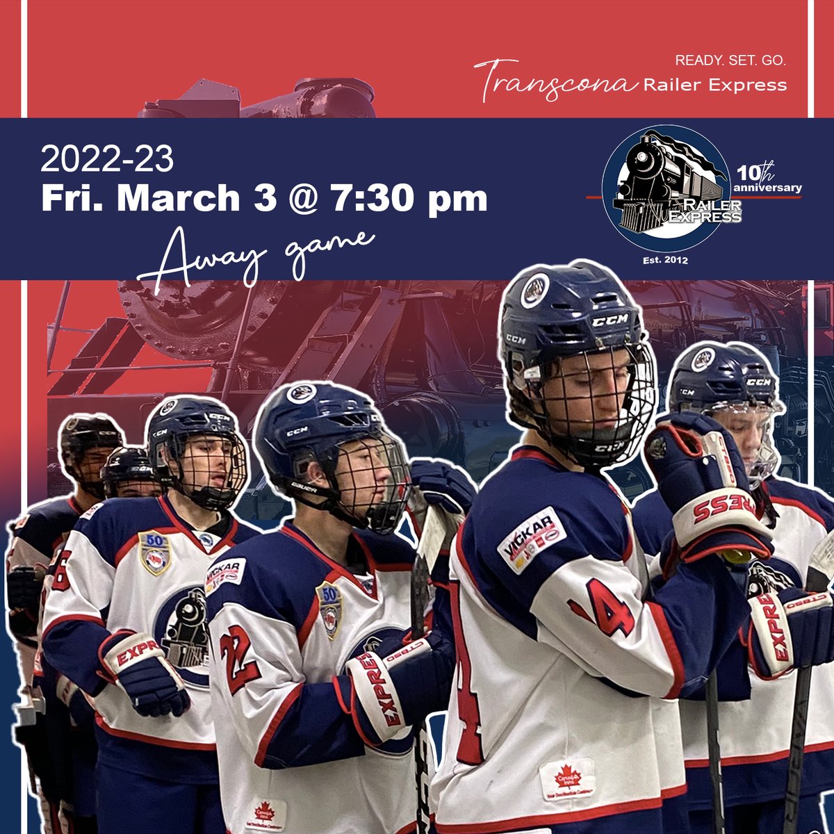RailerExpress's tweet photo. Soon.

EXPRESS vs Raiders

📍Seven Oaks Sportsplex
⏰ 7:30 pm

#GoExpressGo | #FullSteamAhead https://t.co/vvJBUowBwu
