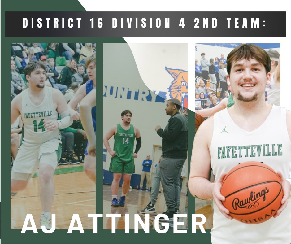 AJ ATTINGER‼️

Congratulations to our Senior Guard for being named 22-23 year District 16 Division 4 2nd Team.