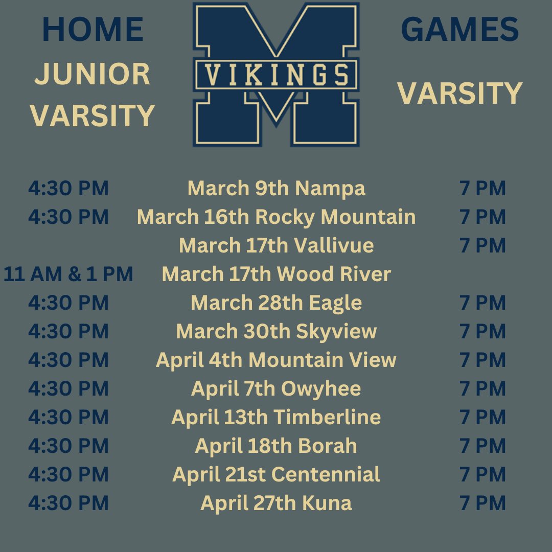 Middleton Vikings Baseball (@mhsbsblvikings) on Twitter photo Hey save the dates of our home games. Come on out to support the teams! Every home game has different items in the concessions to eat for dinner. <a href="/BryanSwygart/">Bryan Swygart</a> <a href="/RobertOrloski/">Robert Orloski</a> <a href="/TreySwygart/">Trey Swygart</a> <a href="/IsaiahAnzaldua/">Isaiah Anzaldua</a> <a href="/JoshLucido4/">Josh Lucido</a> <a href="/SilversBrock/">brock silvers</a> <a href="/CadenRecla/">Caden Recla</a> <a href="/drewholman27/">Drew Holman</a> <a href="/peyton5hess/">Peyton Hess</a> <a href="/Ianlenius/">Ian</a> Hey save the dates of our home games. Come on out to support the teams! Every home game has different items in the concessions to eat for dinner. <a href="/BryanSwygart/">Bryan Swygart</a> <a href="/RobertOrloski/">Robert Orloski</a> <a href="/TreySwygart/">Trey Swygart</a> <a href="/IsaiahAnzaldua/">Isaiah Anzaldua</a> <a href="/JoshLucido4/">Josh Lucido</a> <a href="/SilversBrock/">brock silvers</a> <a href="/CadenRecla/">Caden Recla</a> <a href="/drewholman27/">Drew Holman</a> <a href="/peyton5hess/">Peyton Hess</a> <a href="/Ianlenius/">Ian</a>