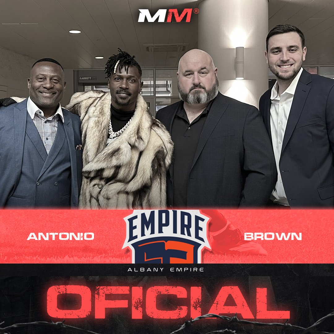 ¡AL MUNDO EMPRESARIAL!

A través de redes sociales, el Albany Empire de la National Arena League anunció que Antonio Brown será copropietario del equipo; curiosamente, su padre Eddie jugó para la franquicia cuando eran Firebirds 💣🏈🫰🏼

#AlbanyEmpire #NFLTwitter #MeanMachine