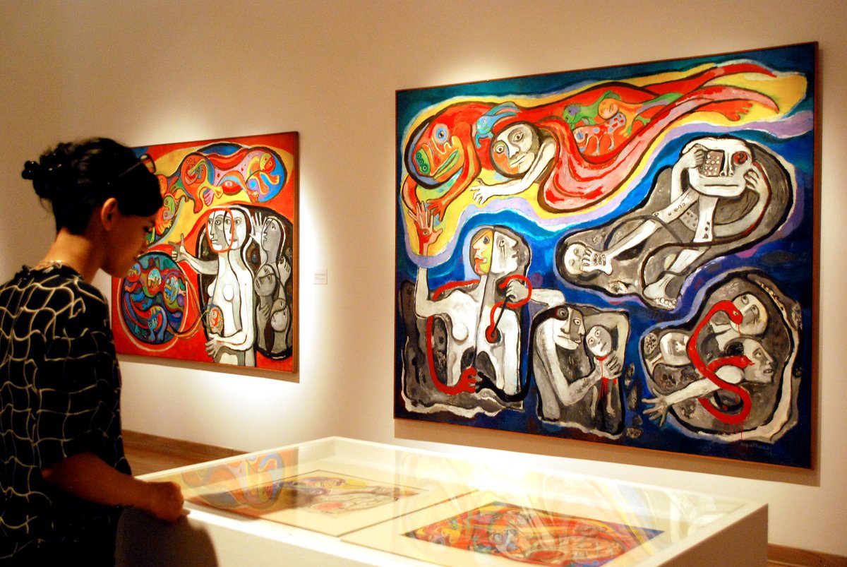 BellasArtesAR's tweet photo. #RaquelForner A las 18, visita guiada por la muestra que reúne 65 obras de su producción realizadas entre 1957 y 1987, correspondientes a su “ciclo espacial”. Astroseres, mutantes, terráqueos y planetas pueblan las pinturas, los dibujos y los grabados exhibidos. #Gratis https://t.co/RxHEqezQJi