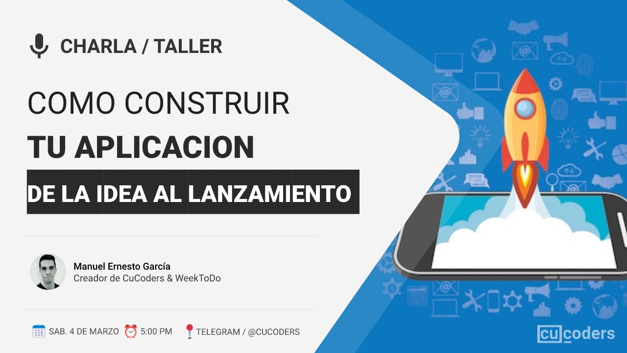 Charla / Taller - Como crear una aplicación de la idea al lanzamiento. logo