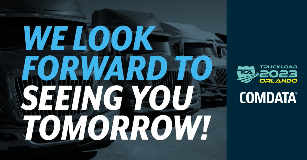 Remember to stop by the Comdata booth (#219) at TCA! We'll be sharing news about our Lumper Pay with eReceipt, Enhanced Authorization Controls (EAC) with Proximity and predictions for the future of fuel management.

#Truckloadstrong

@TCANews