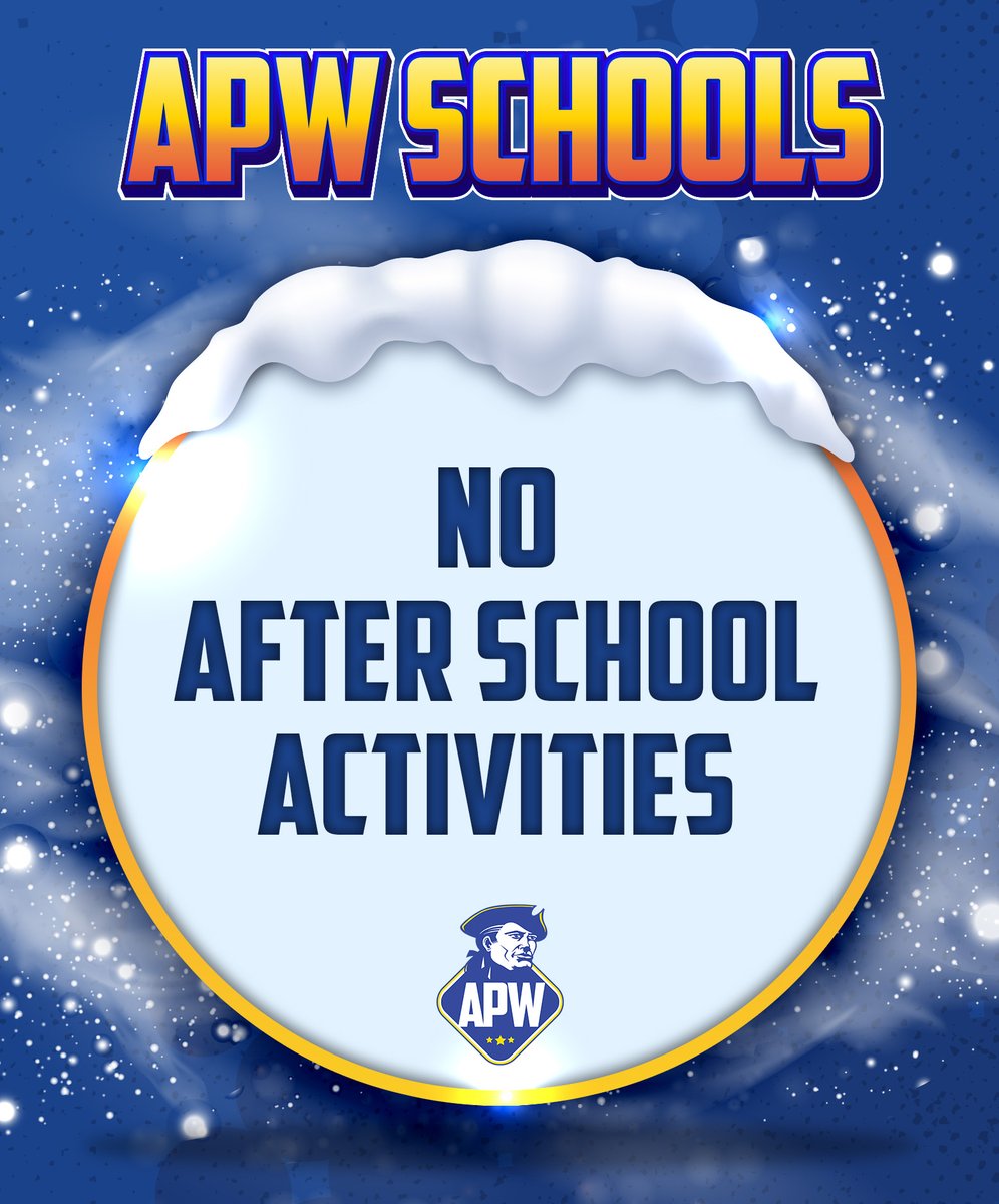 Due to the impending winter storm forecasted for this evening and tomorrow, all afterschool activities are cancelled for March 3, 2023. The school buildings will also be closed on Saturday, March 4.

The Pre-K - 3rd grade Snow Ball Dance has been rescheduled for March 24.