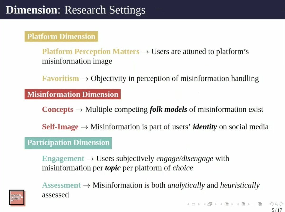Filipo Sharevski discusses three dimensions to consider in human-misinformation studies. "You have to justify these things with the IRB-gods." :)
