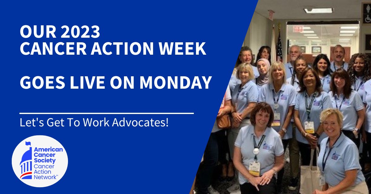 ACSCANNJ's tweet photo. Cancer doesn’t take a break, and neither can we! NJ Cancer Action Week goes live next week, beginning on Monday. We will be urging state lawmakers to do their part to prevent cancer and remove treatment barriers for all New Jersey residents. #NJCancerActionWeek https://t.co/kvx2wEW1PW