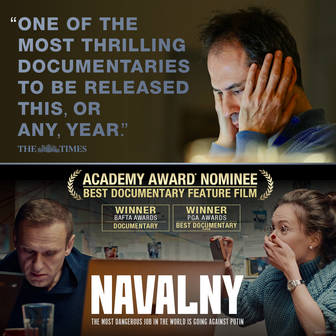 In the "thrilling" NAVALNY, award-winning filmmaker @Daniel_Roher "shoots his material with the eye of a slick action director."
Stream the #AcademyAwards nominated documentary now on @HBOMax