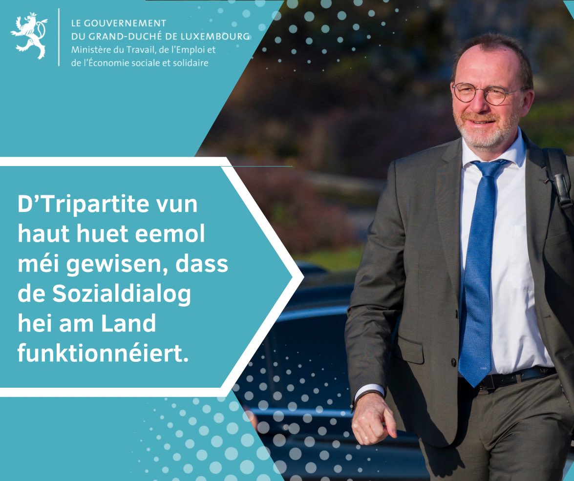 „D’Tripartite vun haut huet eemol méi gewisen, dass de Sozialdialog hei am Land funktionnéiert.”
De Minister Georges Engel war haut bei der Reunioun zu Senneng dobäi wou een Accord fonnt gouf fir d’Kafkraaft vun de Leit ofzesécheren.

© SIP / Jean-Christophe Verhaegen