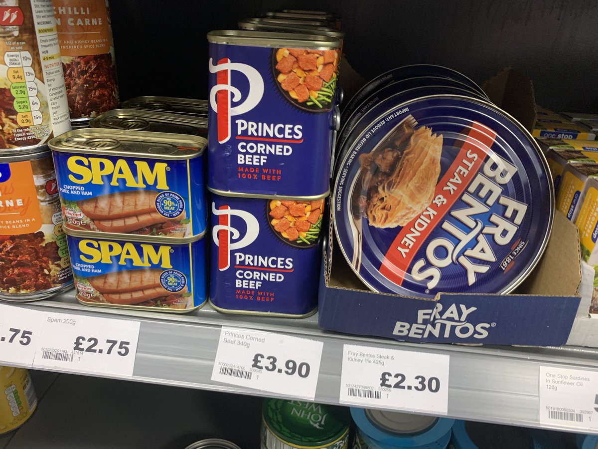 Are you having a laugh @Tesco @onestopstores 😡🙄 £3.90 for a tin of crap meat? Let alone the rest of your pricing. 
#EnoughIsEnough2023 We #Consumers need to make a stand. 
@English_ECP @ElizabethPam 
#CostOfLivingCrisis = #greedflation #greed 😡😡😡