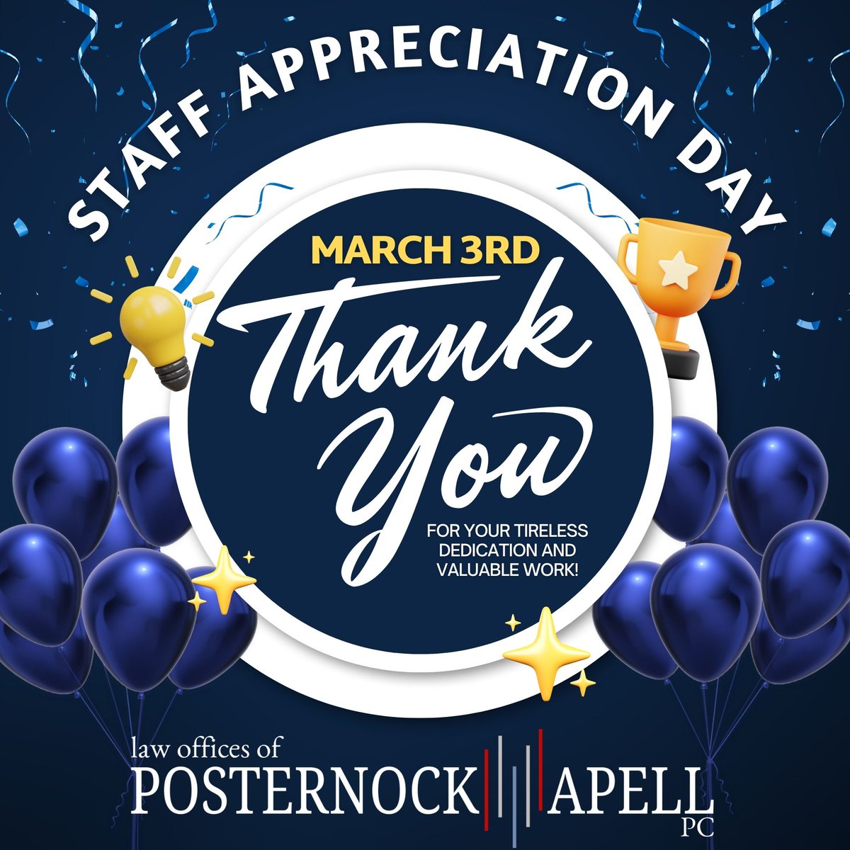 PosternockApell's tweet photo. Each member of our firm family is greatly valued and appreciated for sharing their skills, talents, and dedication to helping our clients and making each day better than the one before. #THANKYOU! 
🌟 🌟 🌟 🌟 🌟 https://t.co/iBpMVbMGBy https://t.co/z0bSVAyN5I