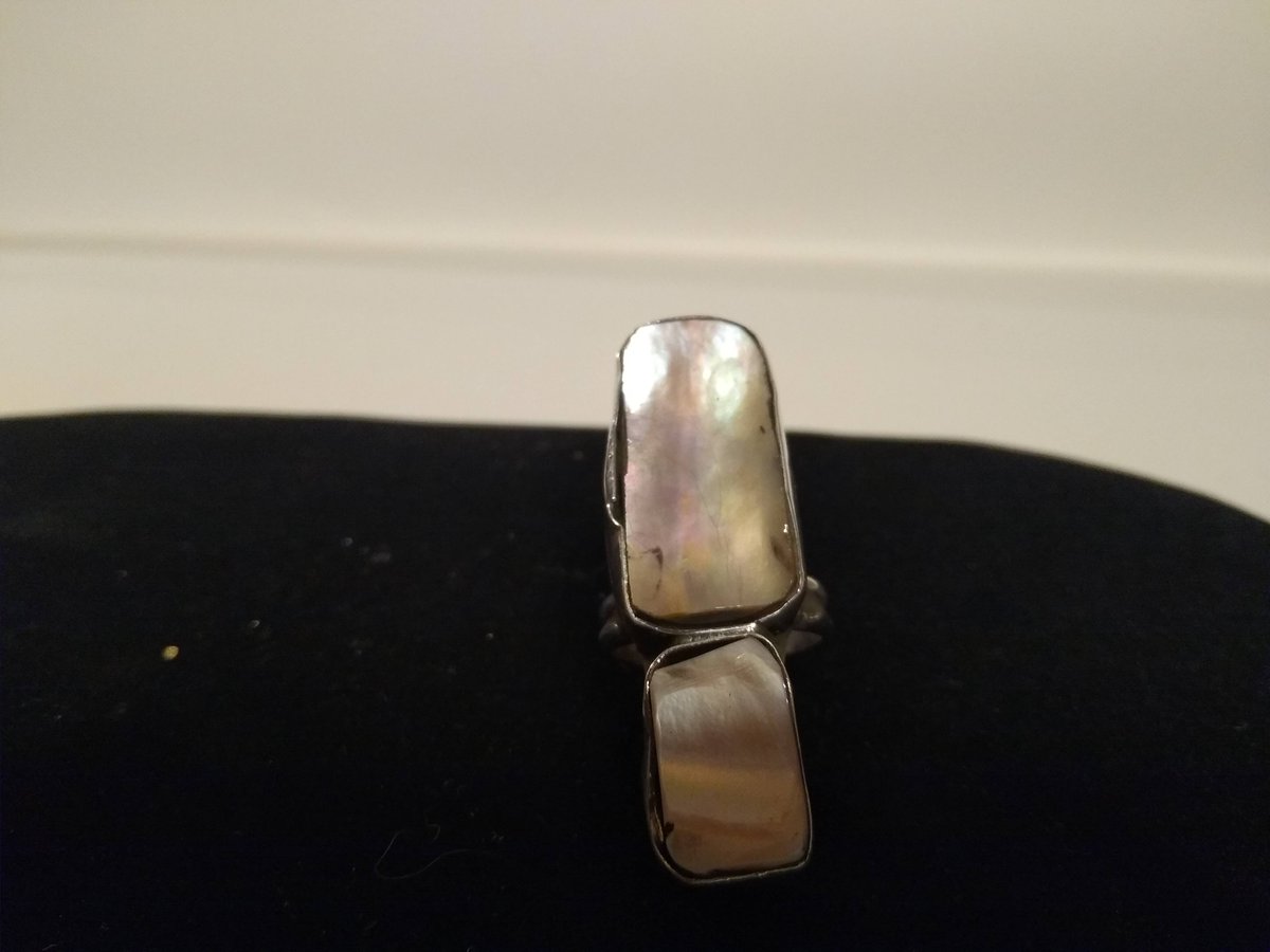 Backed620's tweet photo. Made some rings using Abalone shell, pink shell, lion paw shell, spiral shell, and turquoise. When I was cutting the shell I was unsure how it was going turn out and it was my first time cutting shell. I'm happy it turned out beautiful. https://t.co/1cu4o3ZYza