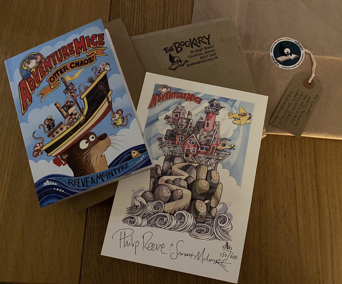 Gorgeous parcel from @thebookeryhq  hoping to visit on our Easter holidays! Beautiful book from the fabulous @jabberworks and @philipreeve1 #AdventureMice