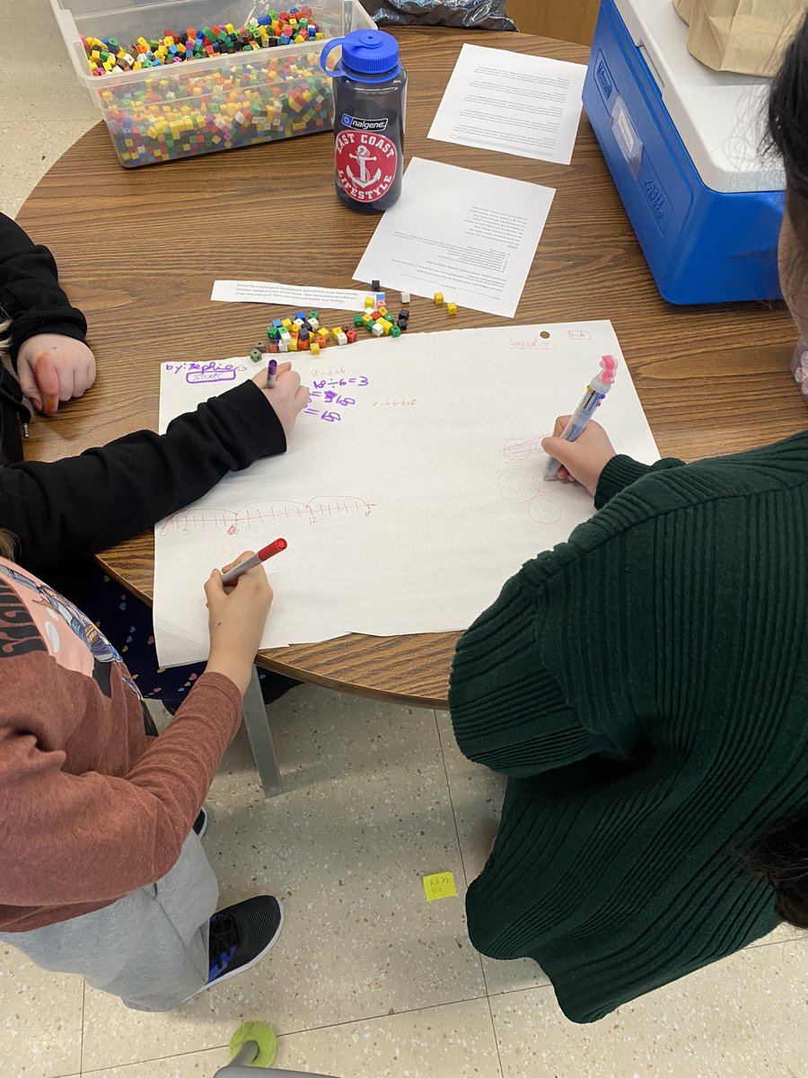 Some group work to solve some division problems! #openendedtask #groupwork @RussellFalcons <a href="/GEDSB/">Grand Erie District School Board</a>