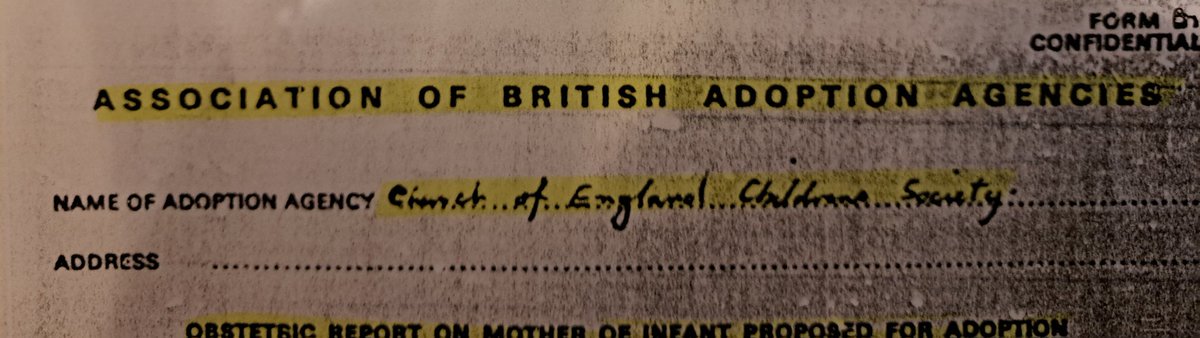 More of my #forcedadoption paperwork - the Association of British Adoption Agencies, handled by the Church of England Children's Society. #churchinvolvement