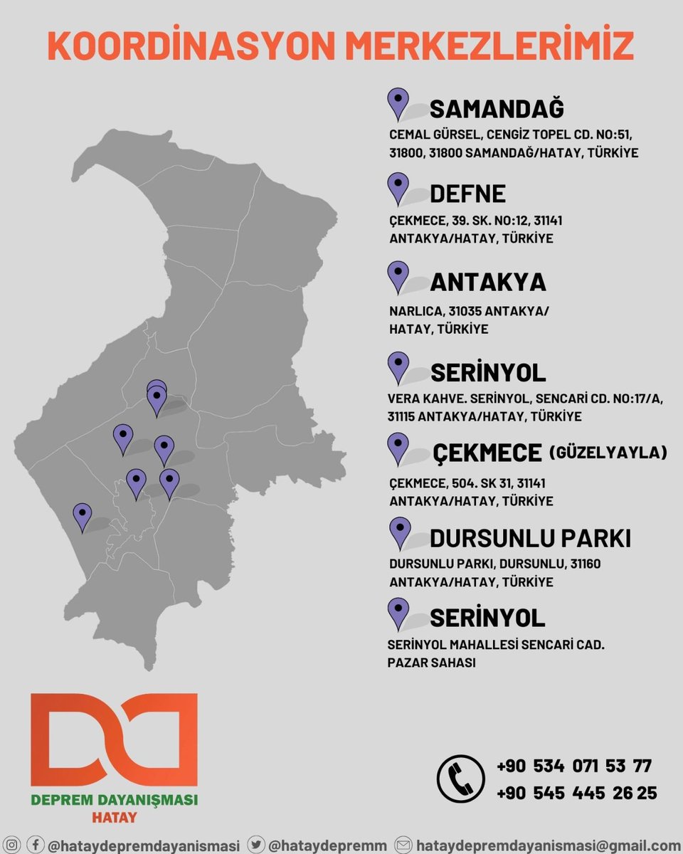 Su, gıda, çadır ve hijyen malzemeleri Hatay için hala acil ihtiyaç❗

Yardımlarınızı koordinasyon merkezlerimize ulaştırabilirsiniz. Dayanışma Yaşatacak! #HataydaSuYok