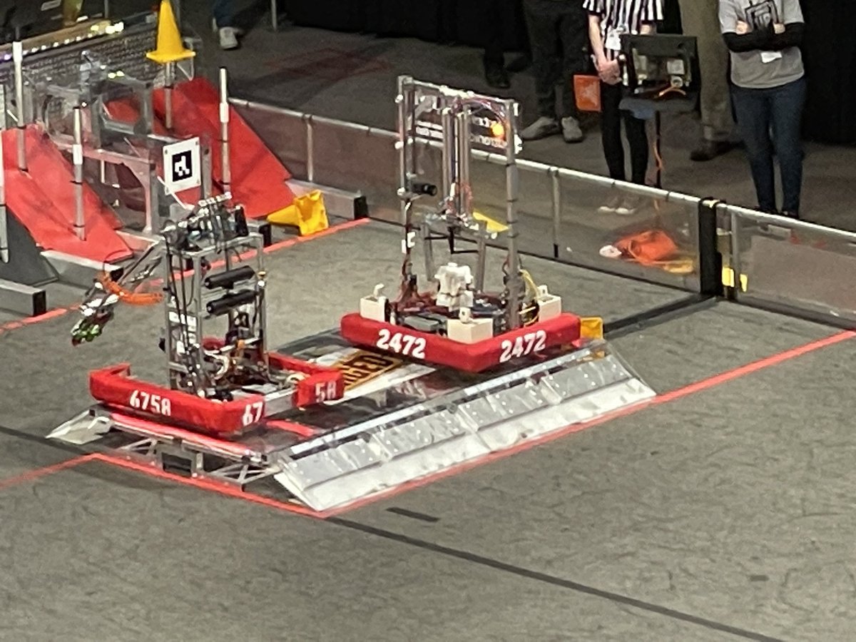 All charged up!! After 3 matches, we’re 2 and 1; ranked #22 #omgrobots #rollcougs