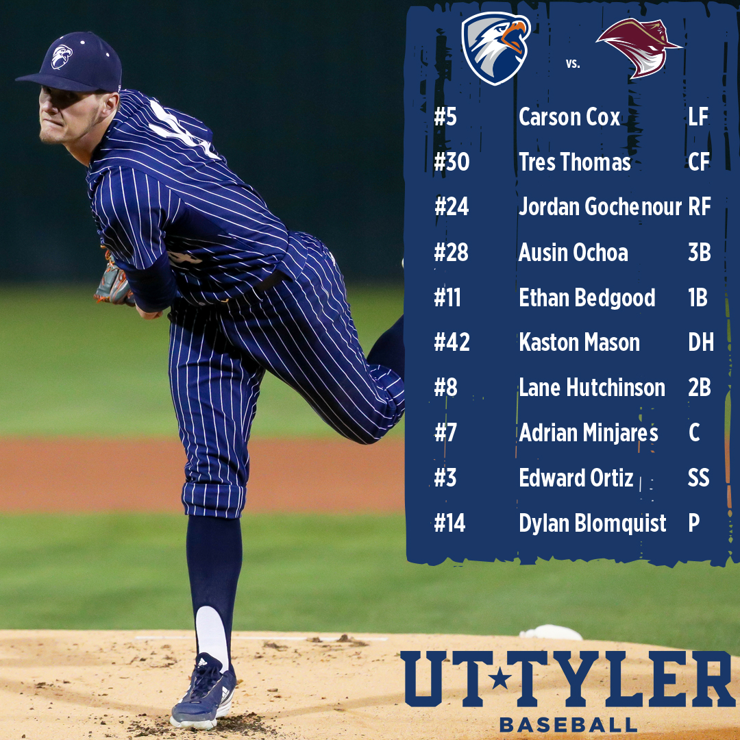 uttylerpatriots's tweet photo. BASE | It's almost that time....

Here is your game one starting lineup for @uttylerbaseball!

STATS: https://t.co/S3mirPYEkE
STREAM: https://t.co/eGLe5O8Ul3

#SWOOPSWOOP https://t.co/XCmIGHUf2n