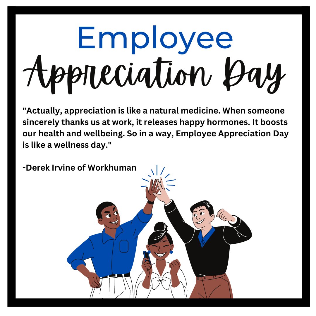 Happy #EmployeeAppreciationDay! Would you agree that employees should feel appreciated all year?😊 When we regularly acknowledge employees, they're 70% less likely to burn out. <a href="/DerekIrvine/">Derek Irvine</a> of <a href="/Workhuman/">Workhuman</a> joined <a href="/MeghanMBiro/">Meghan M. Biro ⚡️</a> on the #WorkTrends Podcast: bit.ly/41HY6YO
#HR