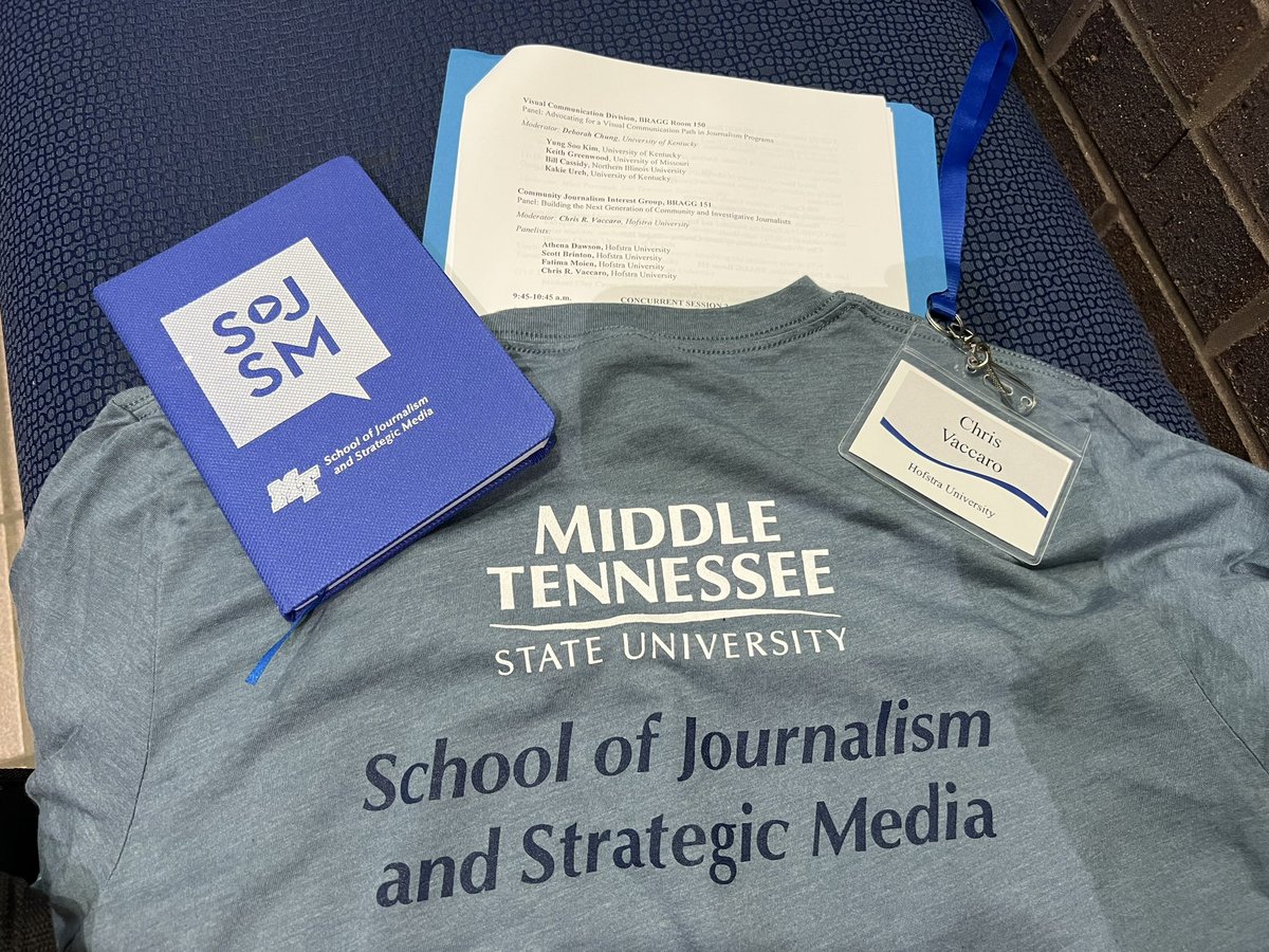 ChrisVaccaro's tweet photo. Proud to represent @HerbertSchoolHU &amp; @HofstraU at #AEJMCSEC23.

First time @MTSU’s journalism and strategic media school.

Looking forward to presenting about our quest to nurture the next generation of community and investigative journalists! 🗞️ 📺 💻 🎙️ https://t.co/cvwLujtdqP