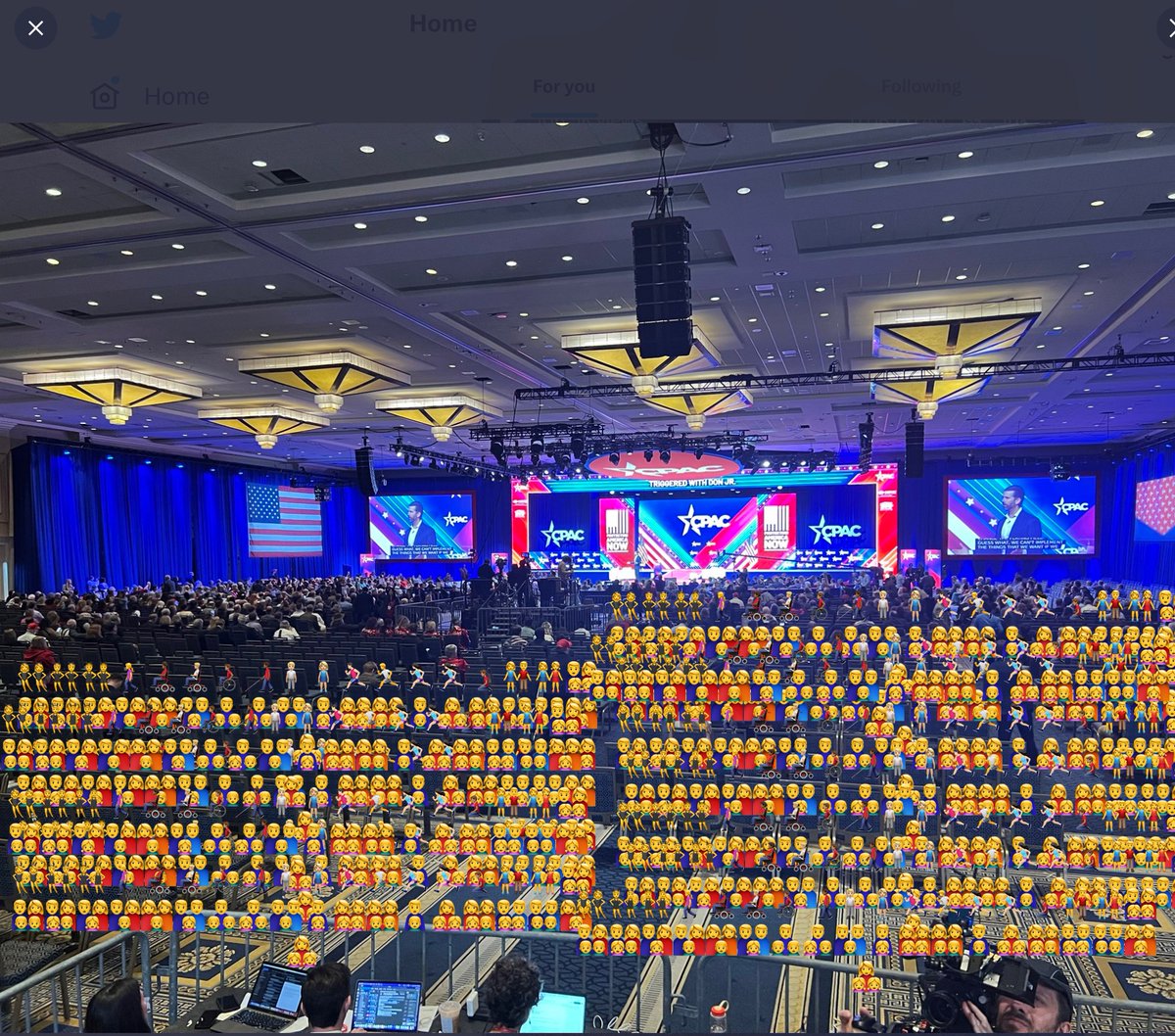 File411's tweet photo. @Timodc Totally Fake News —I meam the crowd was totally packed —crowds like you’ve never seen —it was the largest audience of all GOATs… snort I’ll show myself out… https://t.co/IKdJA1PX2M