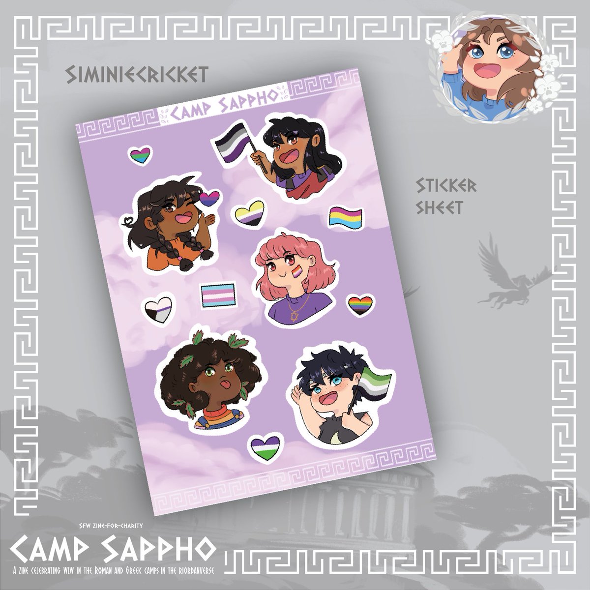 🌺🌿Merch Preview!🌿🌺

A shield for your body and <a href="/siminiecricket/">✨Siminiecricket ✨</a>'s adorable sticker sheet for your heart!

Preorders are live NOW, get yours at the link below:

🔗campsapphozine.bigcartel.com