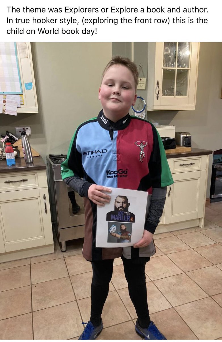 AveryAdrian's tweet photo. @JoeMarler my mates boy on world book day!🤔🤣👍 https://t.co/r976s1mX3X