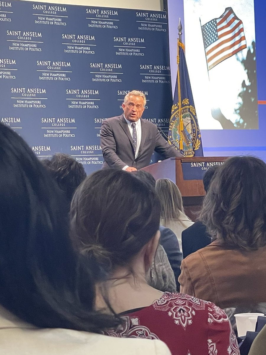 NECCivic's tweet photo. NEC students in attendance as Robert F. Kennedy Jr. told a NH crowd that he’s “considering” running for President. 

@NewEngCollege 
#nhpolitics
#fitn
🇺🇸 https://t.co/MuwCAlEEHM