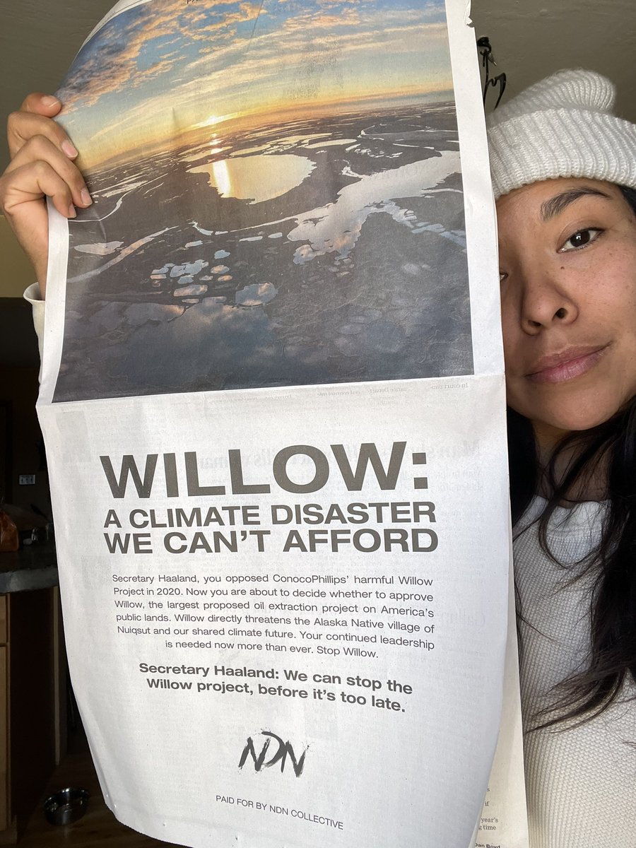 .@SecDebHaaland has been an incredible champion for Native issues & our leadership. That said, Native ppl must be treated w/ equity & the Native Village of Nuiqsut has made their position clear, they do not consent on the Willow project. @Interior must listen & #StopWillow