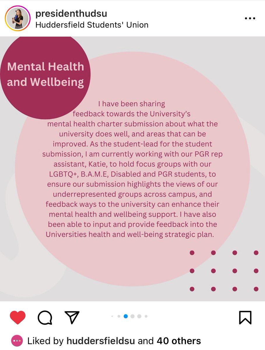 Katie Morigi-Eades (@katiemorigi) on Twitter photo So proud to have worked with Millie, our <a href="/HuddersfieldSU/">Huddersfield SU</a> President, on the Mental Health Charter this week. Thank you too all of the students and colleagues who came to speak to us about their experiences! So proud to have worked with Millie, our <a href="/HuddersfieldSU/">Huddersfield SU</a> President, on the Mental Health Charter this week. Thank you too all of the students and colleagues who came to speak to us about their experiences!