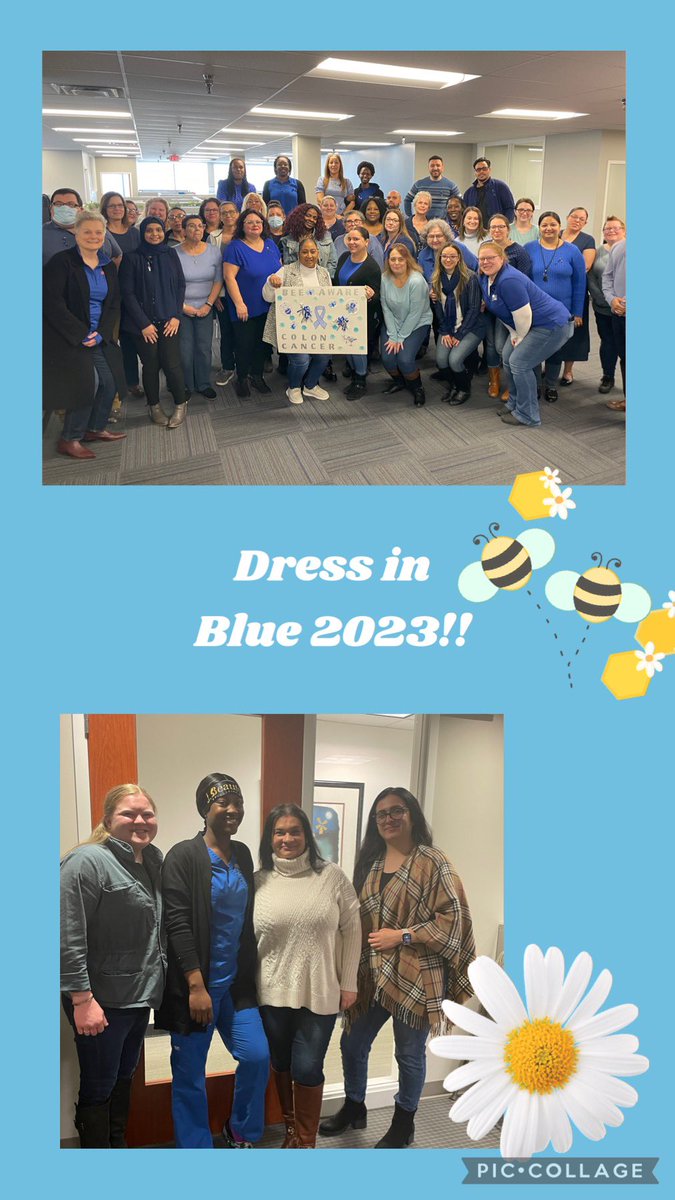 The Billing Department wants you to Bee Aware of the importance of #ColorectalCancerScreening during #ColonCancerAwarenessMonth. @AmCollegeGastro #DressInBlueDay