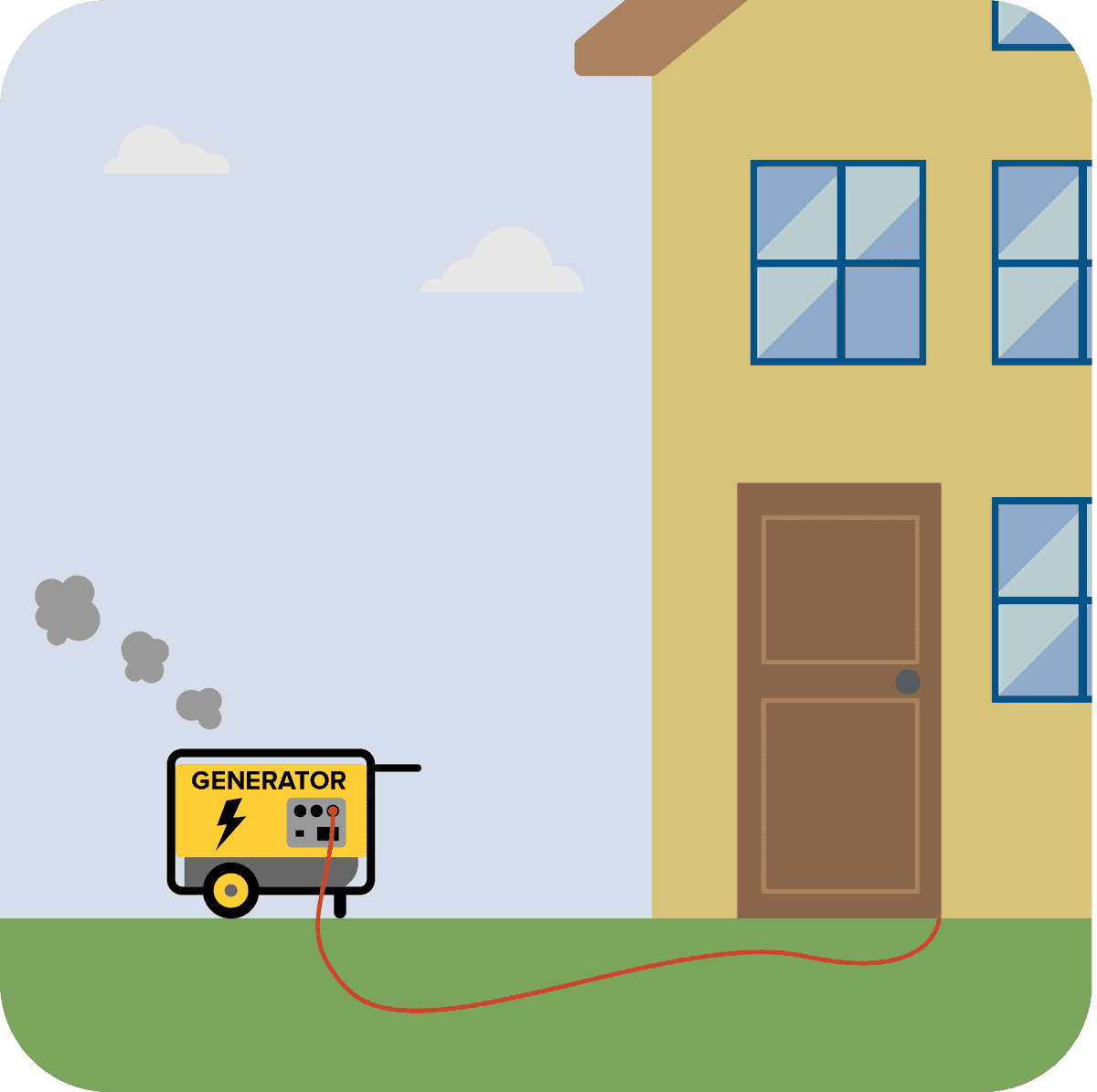 GreeleyFire's tweet photo. Use a portable generator outside only, and place portable generators at least 20 feet away from your house. Use outdoor-rated, long extension cords to run power into your home. #CarbonMonoxideAwareness #COSafety https://t.co/yIOrb01RCE