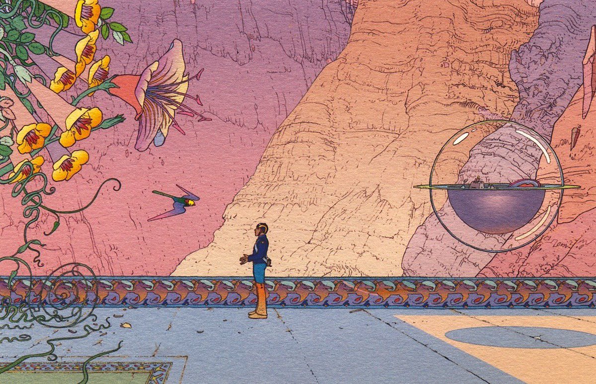 xe0_xeo's tweet photo. Illustrations by French comic artist Jean "Mœbius" Giraud https://t.co/ruS4Vs0eRO