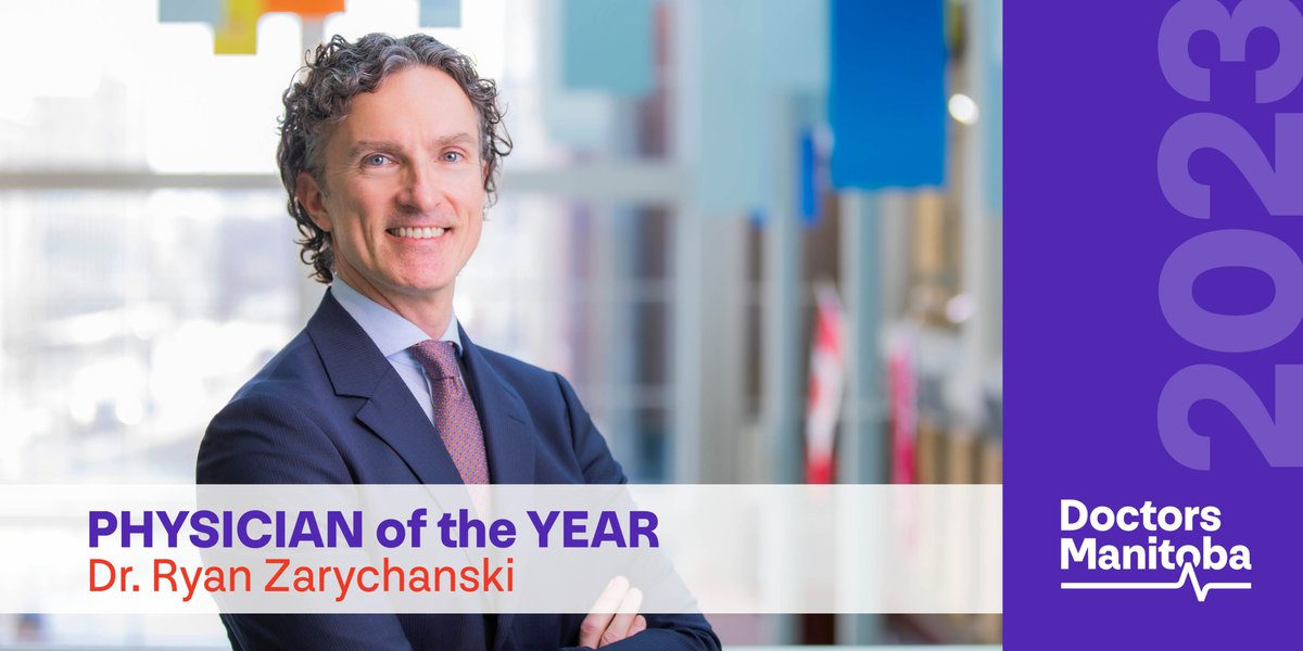 DoctorsManitoba's tweet photo. Physician of the Year, Dr. Ryan Zarychanski is being recognized for his truly groundbreaking work leading world-wide efforts to rapidly identify effective COVID-19 treatments. @RZarychanski https://t.co/fkFAus540y