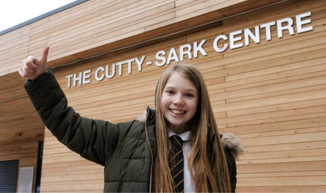AyrGrammar's tweet photo. Esme from P6 won a competition to name Ayr’s newest community building! Esme visited ‘The Cutty-Sark Centre’ which is part of a new events space on Ayr High Street. https://t.co/OKq01CAnmW