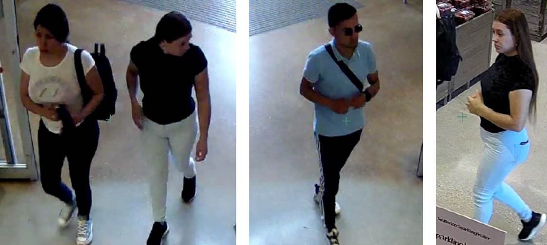 PBCountySheriff's tweet photo. You were caught on camera, now let's talk. 

Three suspects entered Whole Foods and distracted an elderly victim to steal from her. The woman in white talked to the victim, while the one in the black shirt took her wallet from her purse. Then, all three left the store together. The suspects then went shopping at a local Walmart and spent over $500 with the victim's credit card. Help us identify them.  #Wanted #DistractionTheft