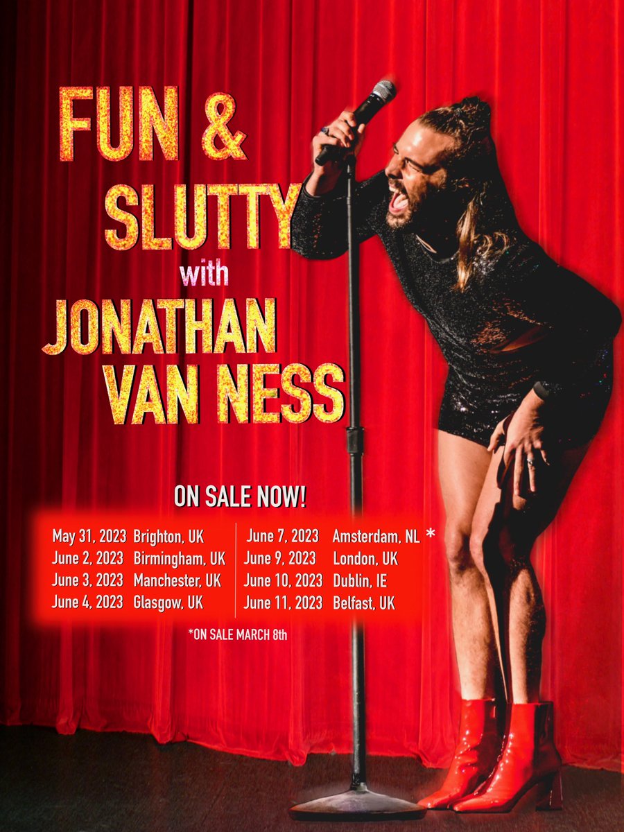Fun & Slutty tickets on sale now! jonathanvanness.com/tour/