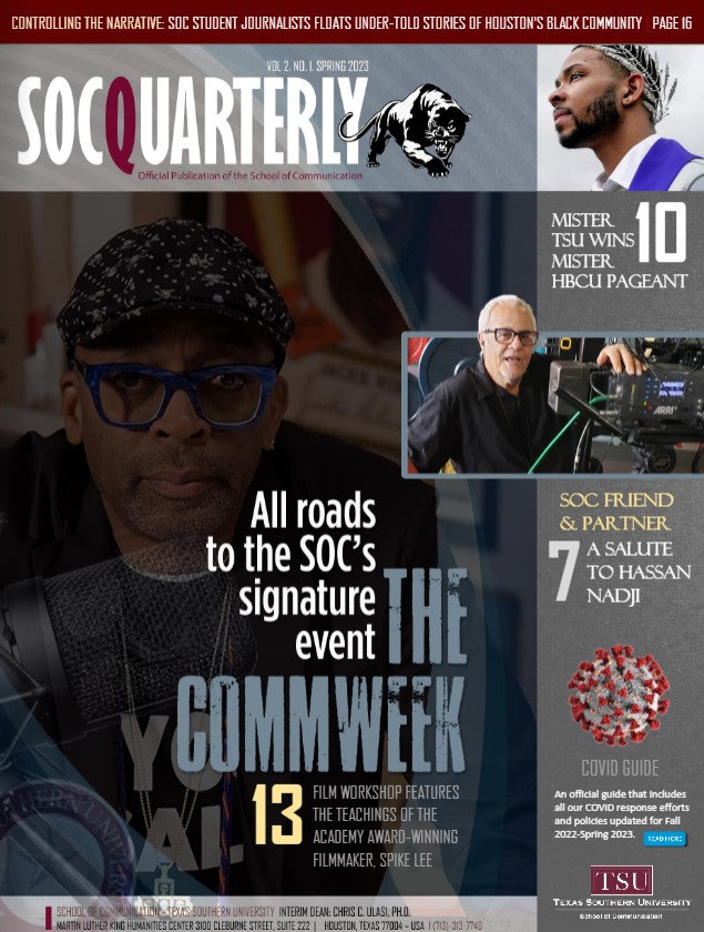 TexasSouthern's tweet image. The TSU School of Communication's newsletter is here. It includes a look at the new tv studio, a preview of Communication Week, &amp;amp; a look at how the SOC's Black History Month collaboration with KPRC came together, &amp;amp; much more. 
heyzine.com/flip-book/73e2…
#TSUProud #TSU #TexasSouthern
