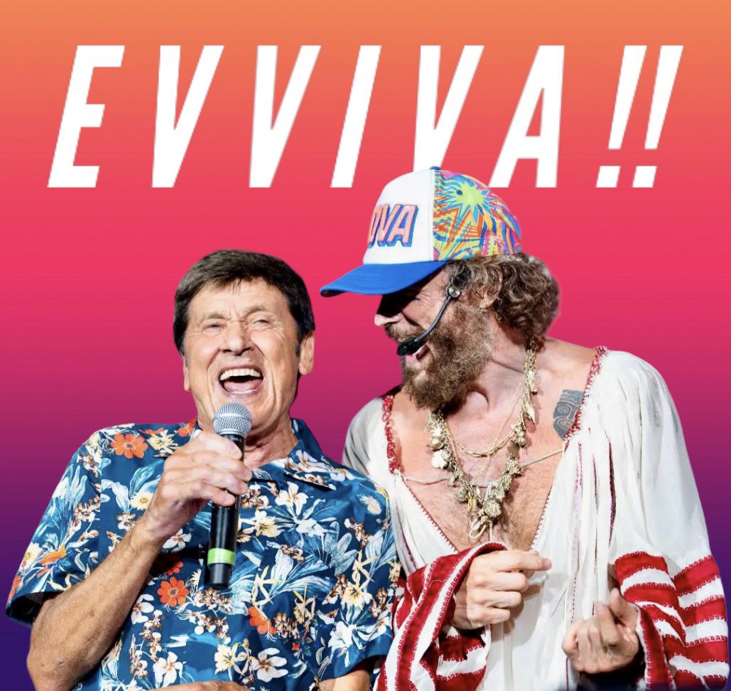 Evviva Gianni! Evviva Lore!! 🔥🙌❤️ #evviva #lallegria #laola #apritutteleporte #annadellaportaaccanto @morandi_g #giannimorandi @lorenzojova #jovanotti #lorenzojova #jova #musicaitaliana #selosentilosai