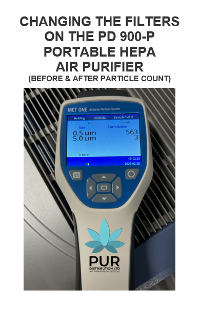 PurDistro_CA's tweet photo. Changing the filters on the PD900P and checking with a MET ONE airborne particle counter as well. #PD900P #PUR #METONE #airborne #airpurifier https://t.co/oV0M8jT5Ia