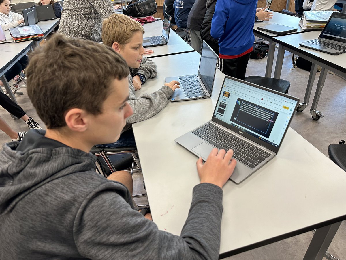 CTE Wheel students create speeches for their shark tank ideas! #CTEWheel #KMSCougarPride #KMSClassOf2029