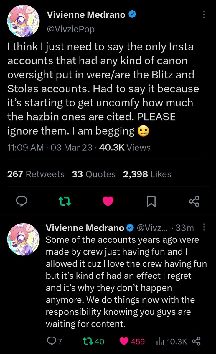 HBSinstagram's tweet photo. Even though this account only has the Hazbin Hotel Instagram Stories, it's still important to remember that these posts aren't fully canon. https://t.co/YowetGCvwy